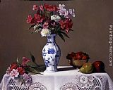 Kirk Richards Canvas Paintings - Flowers and Lace